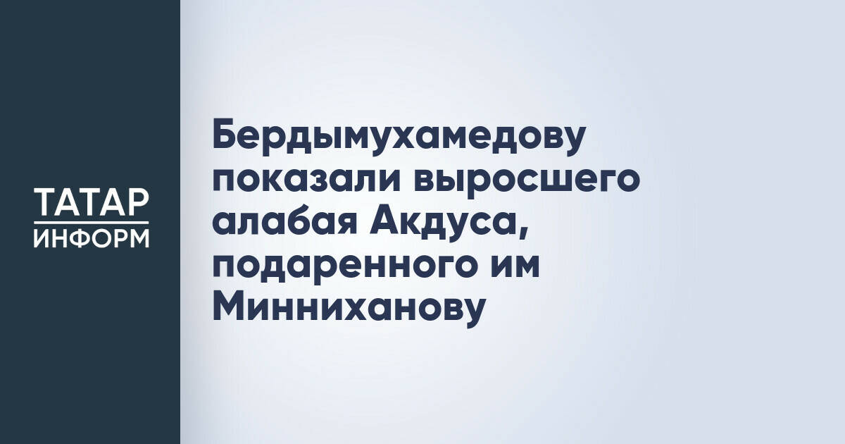 Гурбангулы Бердымухамедов встретился с алабаем Акдусом, подаренным им Рустаму Минниханову