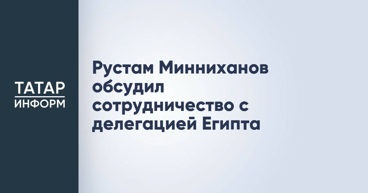 Рустам Минниханов и министр промышленности Египта обсудили перспективы сотрудничества