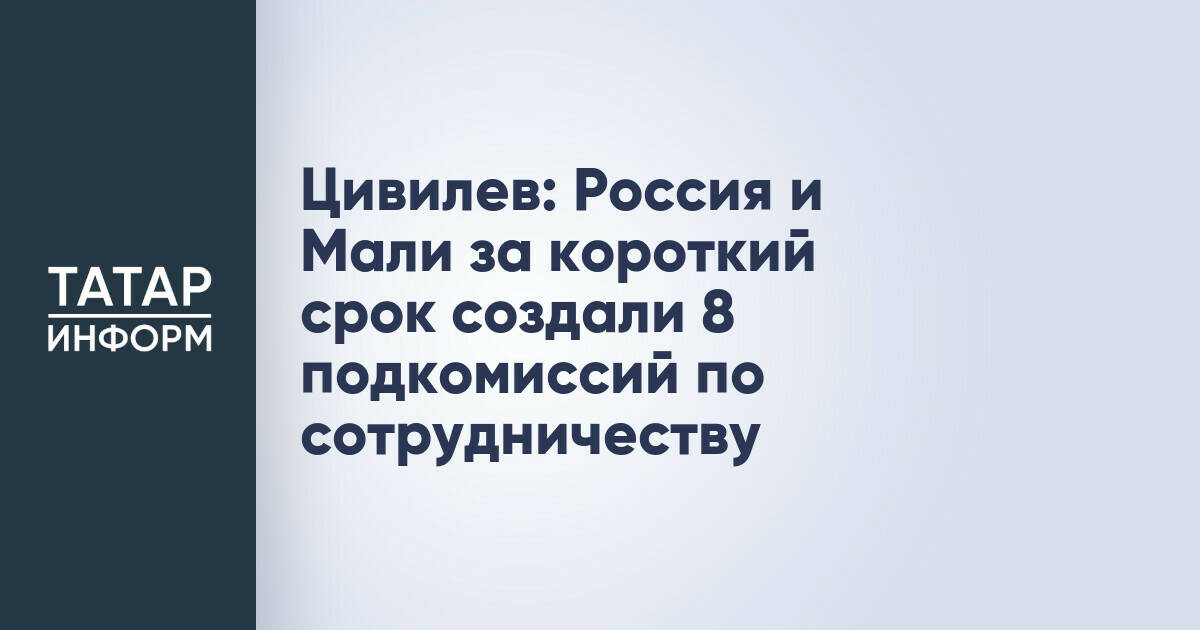 Россия и Мали сформировали восемь подкомиссий для развития сотрудничества