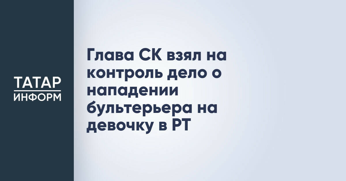 Глава СК РФ поручил доложить о ходе расследования нападения бультерьера на ребенка в Татарстане