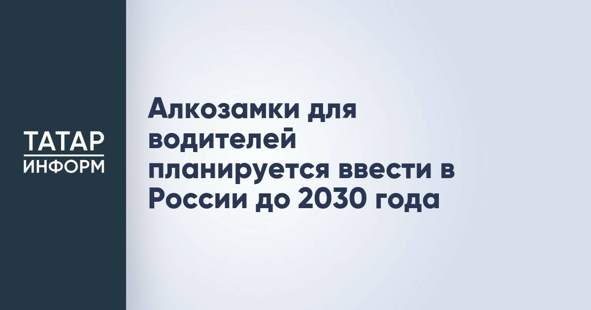 В России до 2030 года могут ввести алкозамки для водителей