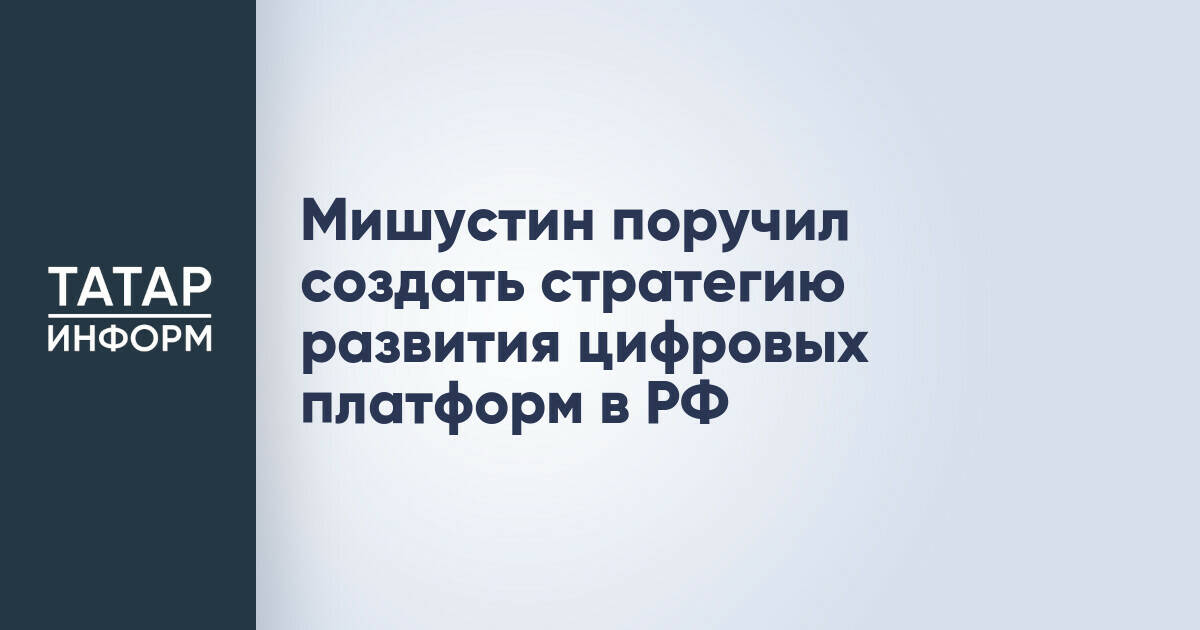 В России разработают стратегию развития цифровых платформ до февраля 2027 года