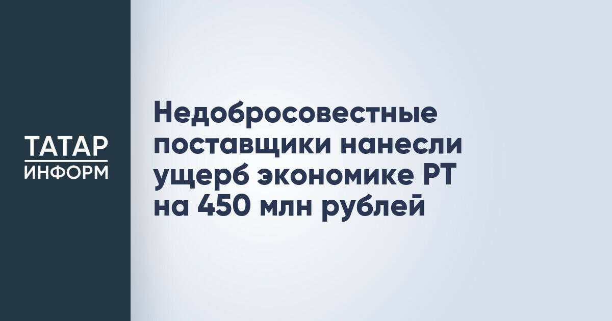Недобросовестные поставщики нанесли ущерб экономике Татарстана