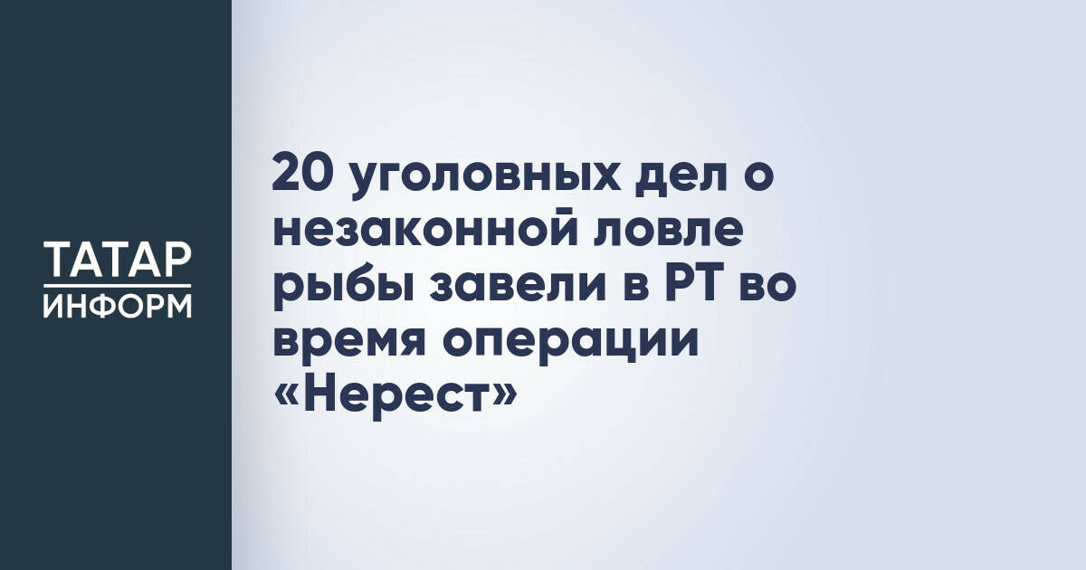 В Татарстане возбуждено 20 уголовных дел по фактам незаконной рыбалки в ходе операции «Нерест»