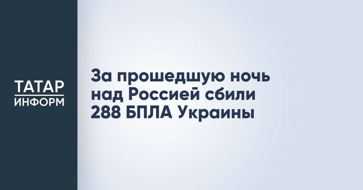 288 украинских БПЛА сбито над Россией за ночь