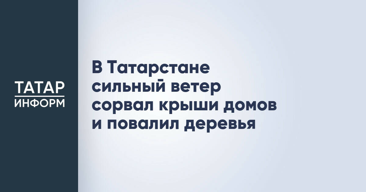 Сильный ветер повредил кровли и повалил деревья в Татарстане