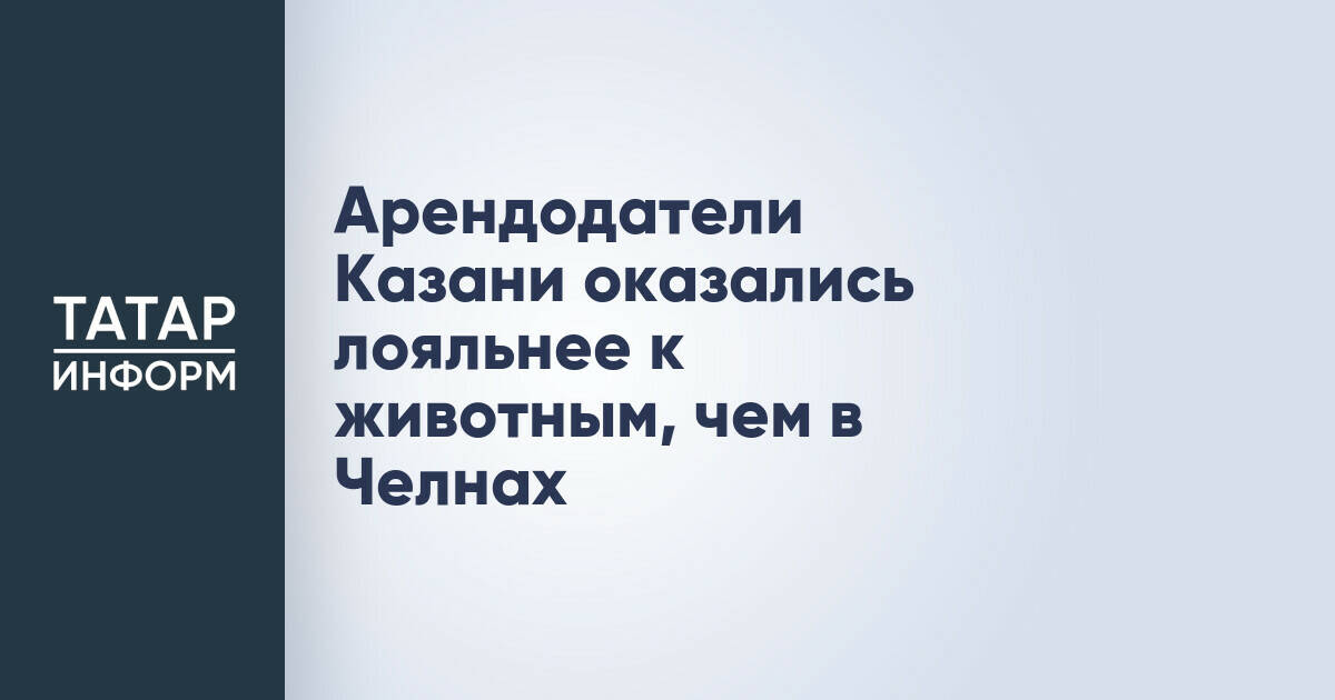 Аналитики назвали Казань одним из лидеров по лояльности к арендаторам с животными