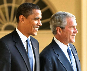 Джордж Буш и Барак Обама 